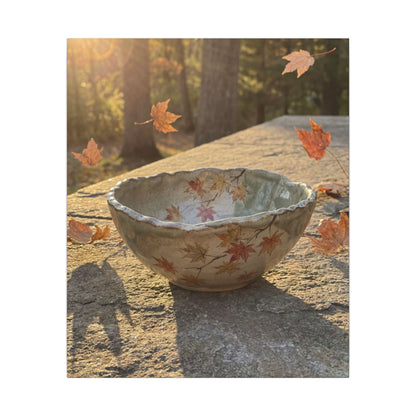 Japandi Ceramic Bowl in Golden Hour | Japanese Pattern Canvas Art