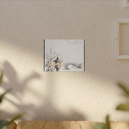 Moonlit Garden Spring Canvas Art | Zen Contemplative Design