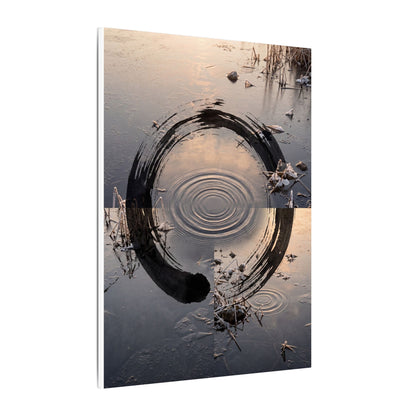 Winter Water Ripple Enso Canvas Art | Tranquil Decor