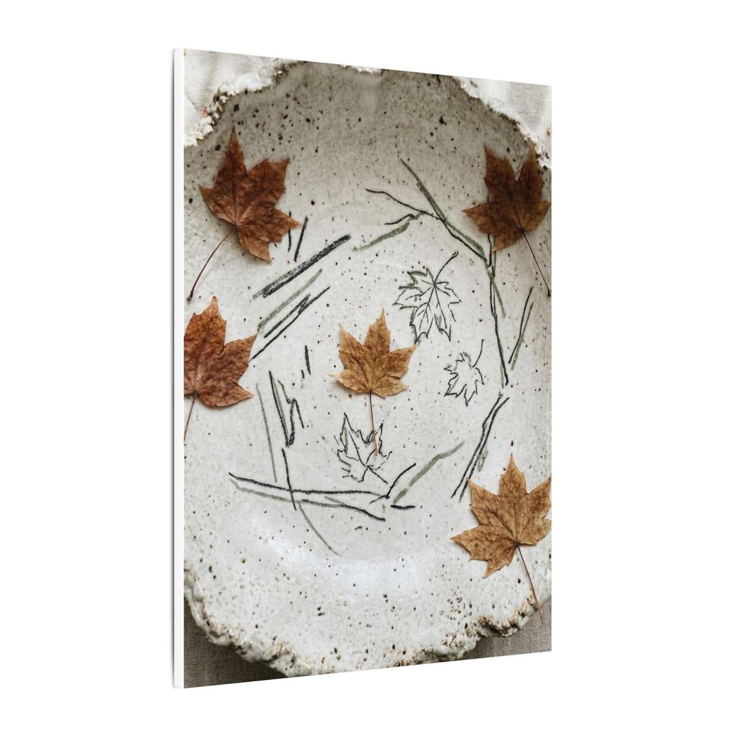 Ceramic Bowl Autumn Canvas Art | Japandi Elegant Design