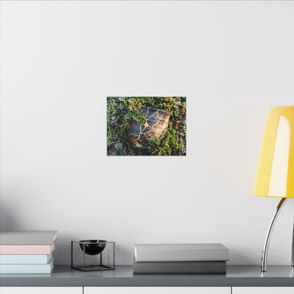 Artful Moss Close Up Canvas Art - Gold Repair Kintsugi