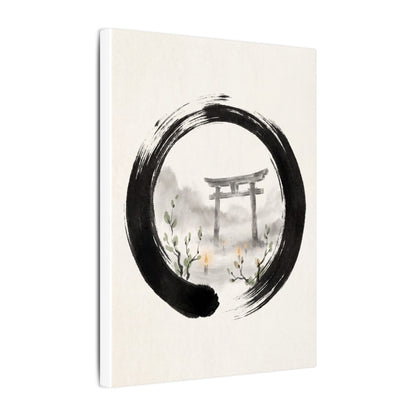 Spring Torii Gate Enso Canvas Art | Tranquil Decor