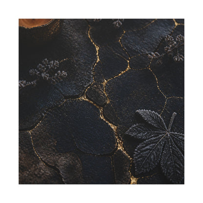 Candlelight Cracked Earth Canvas Art - Dark Japandi Ma