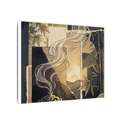 Tranquil Incense Smoke Canvas Art - Ukiyo E Inspired Zen