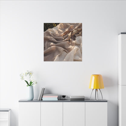 Silk Drape Summer Canvas Art | Japandi Neutral Design