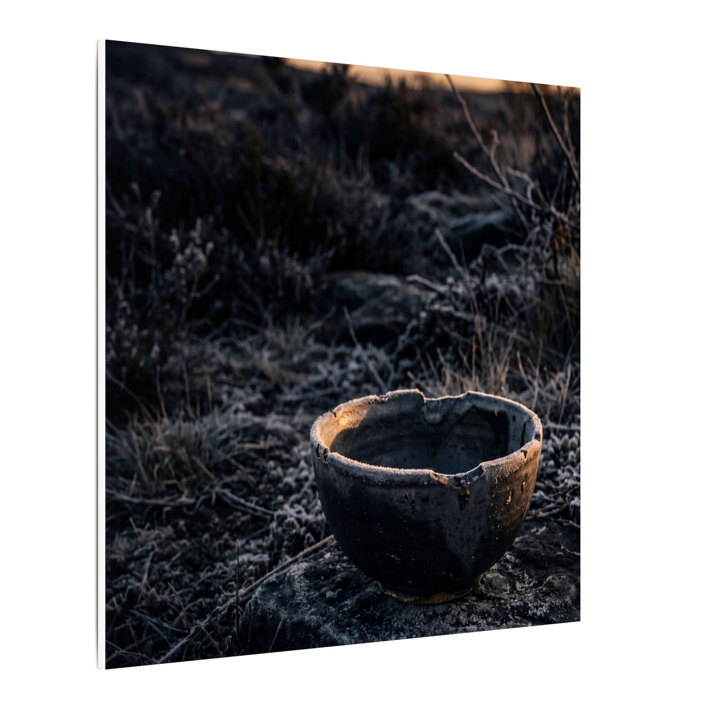 Kanso Ceramic Bowl Canvas Art - Dark Japandi Dark Texture