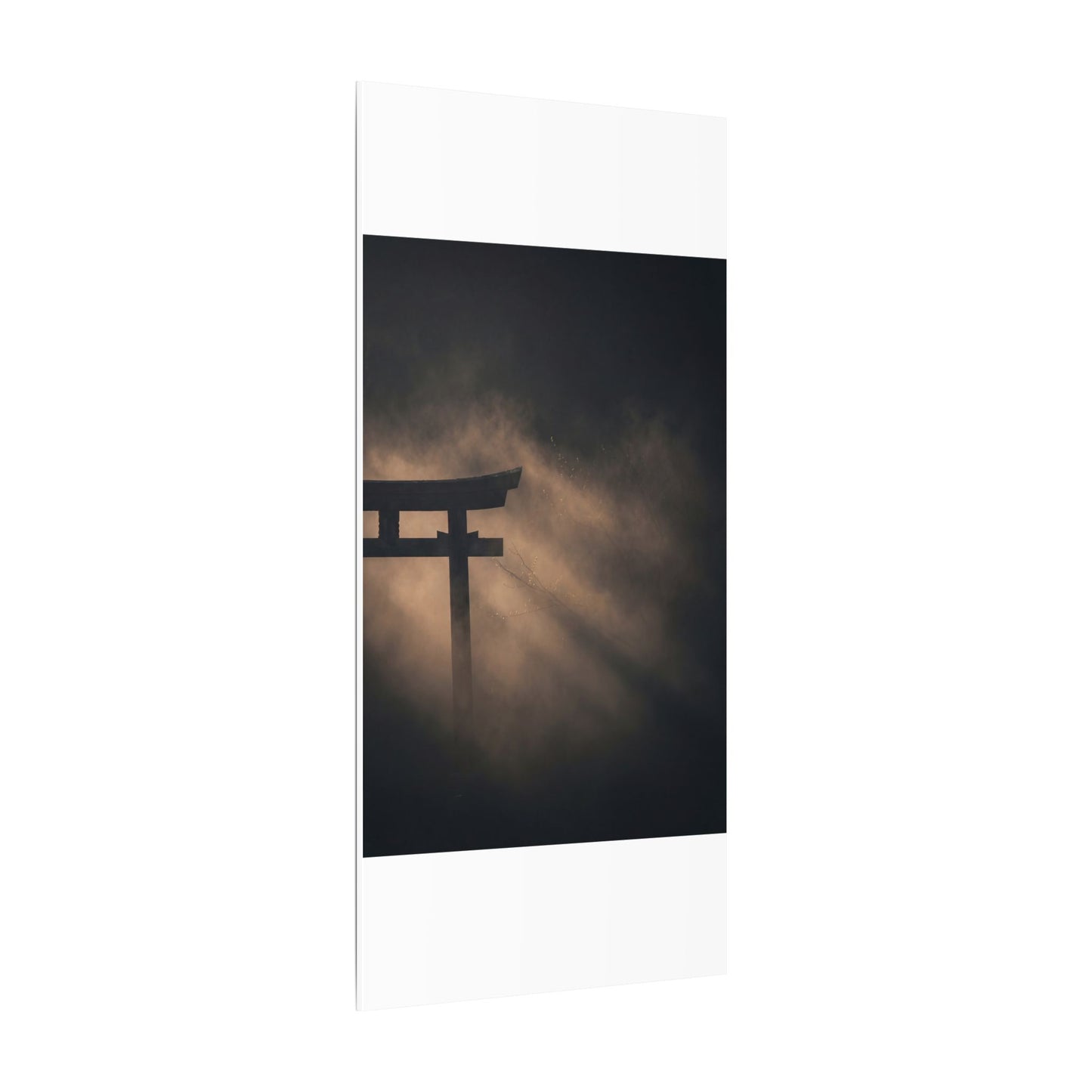 Torii Gate Shadow Zen Canvas Art | Bold Dark Japandi Art