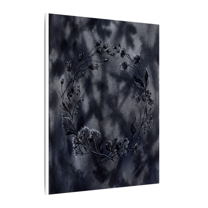 Dried Flowers Canvas Art | Winter Dark Japandi Shadow Zen Art
