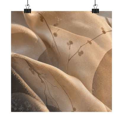 Silk Drape Winter Wall Art Print | Japandi Cozy Design