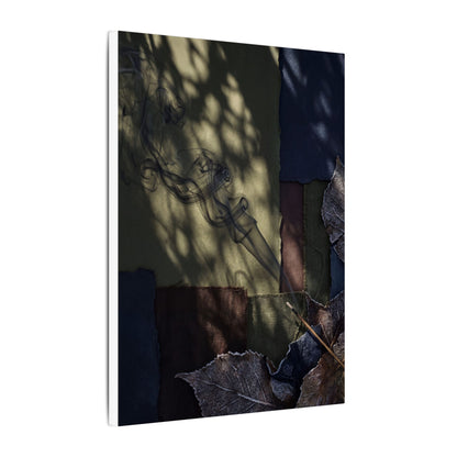Ma Incense Smoke Canvas Art - Dark Japandi Dark Texture