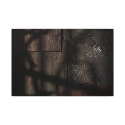 Dark Japandi Shadow Play in Candlelight | Dark Texture Canvas Art