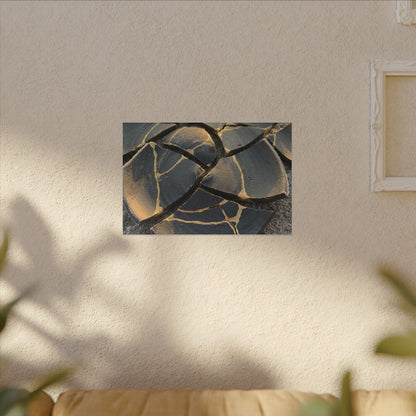 Broken Pottery Winter Canvas Art | Kintsugi Resilient Design