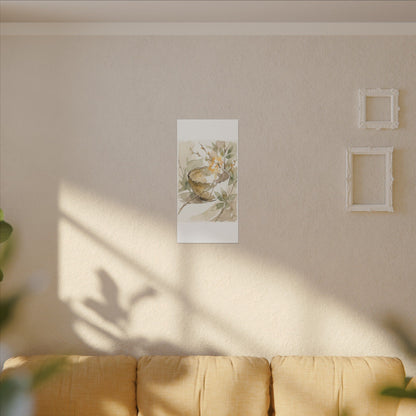 Spring Ceramic Bowl Watercolor Canvas Art | Neutral Decor