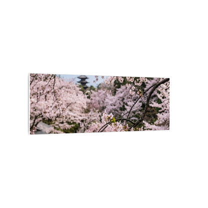 Cherry Blossom Winter Canvas Art | Dark Japandi Luxurious Design
