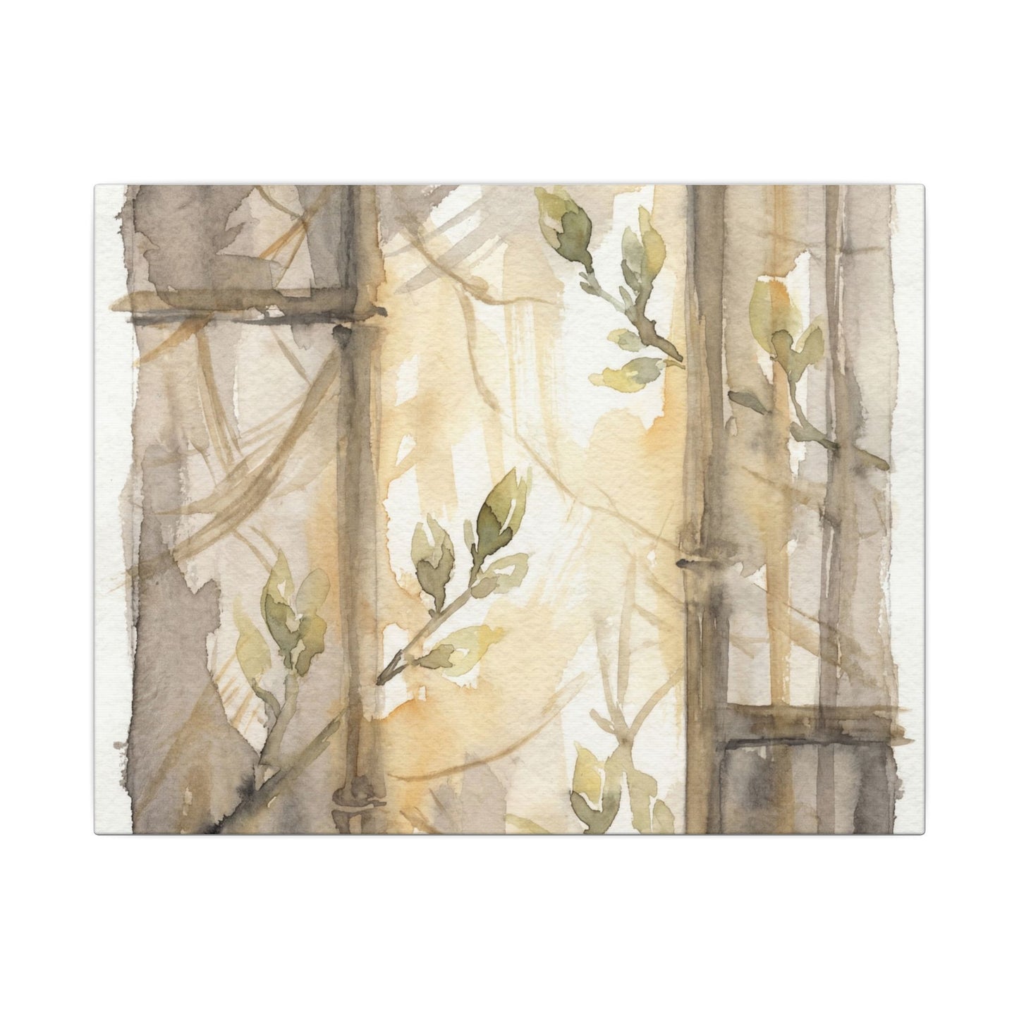 Shoji Screen Spring Canvas Art | Japandi Cozy Design Art Print