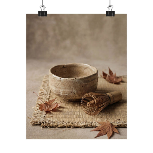 Tea Ceremony Autumn Wall Art Print | Japandi Warm Design Art Print