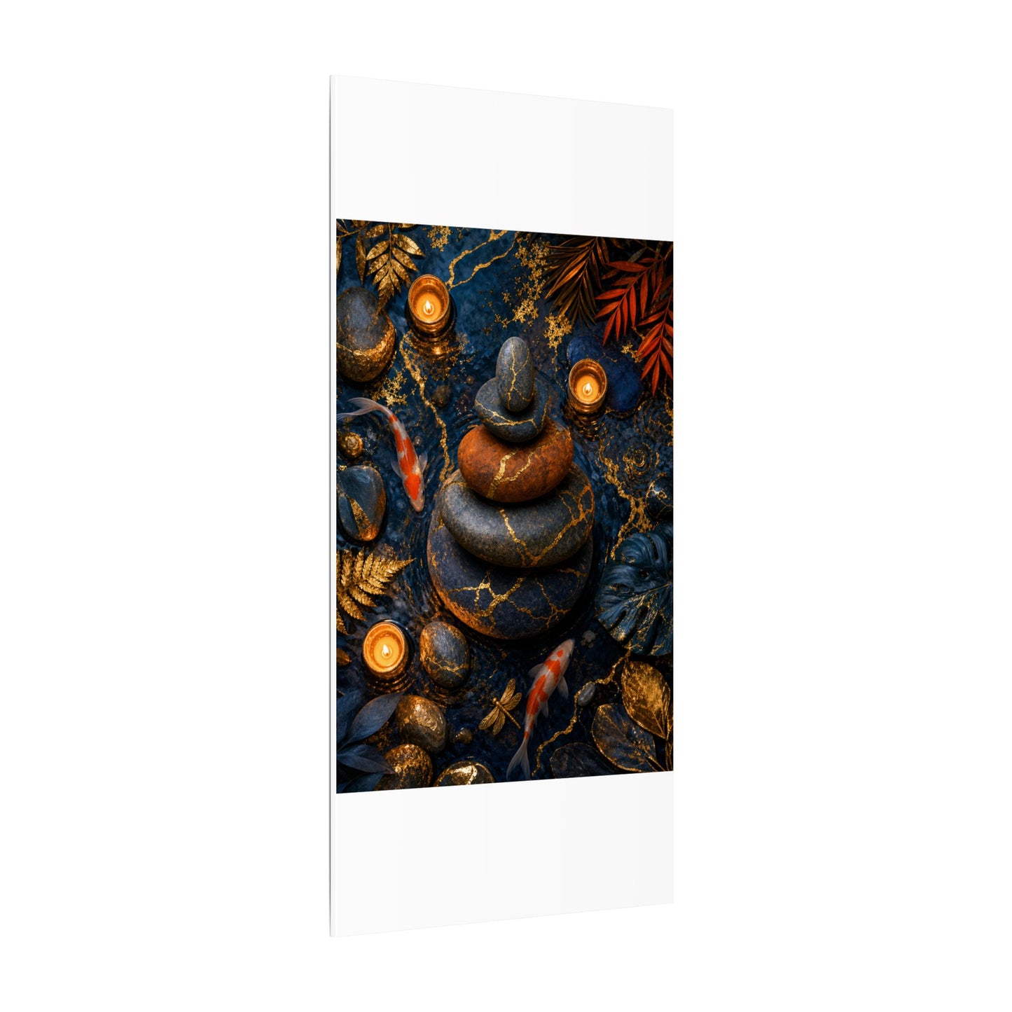 Summer River Stones Gold Vein Canvas Art | Resilient Decor