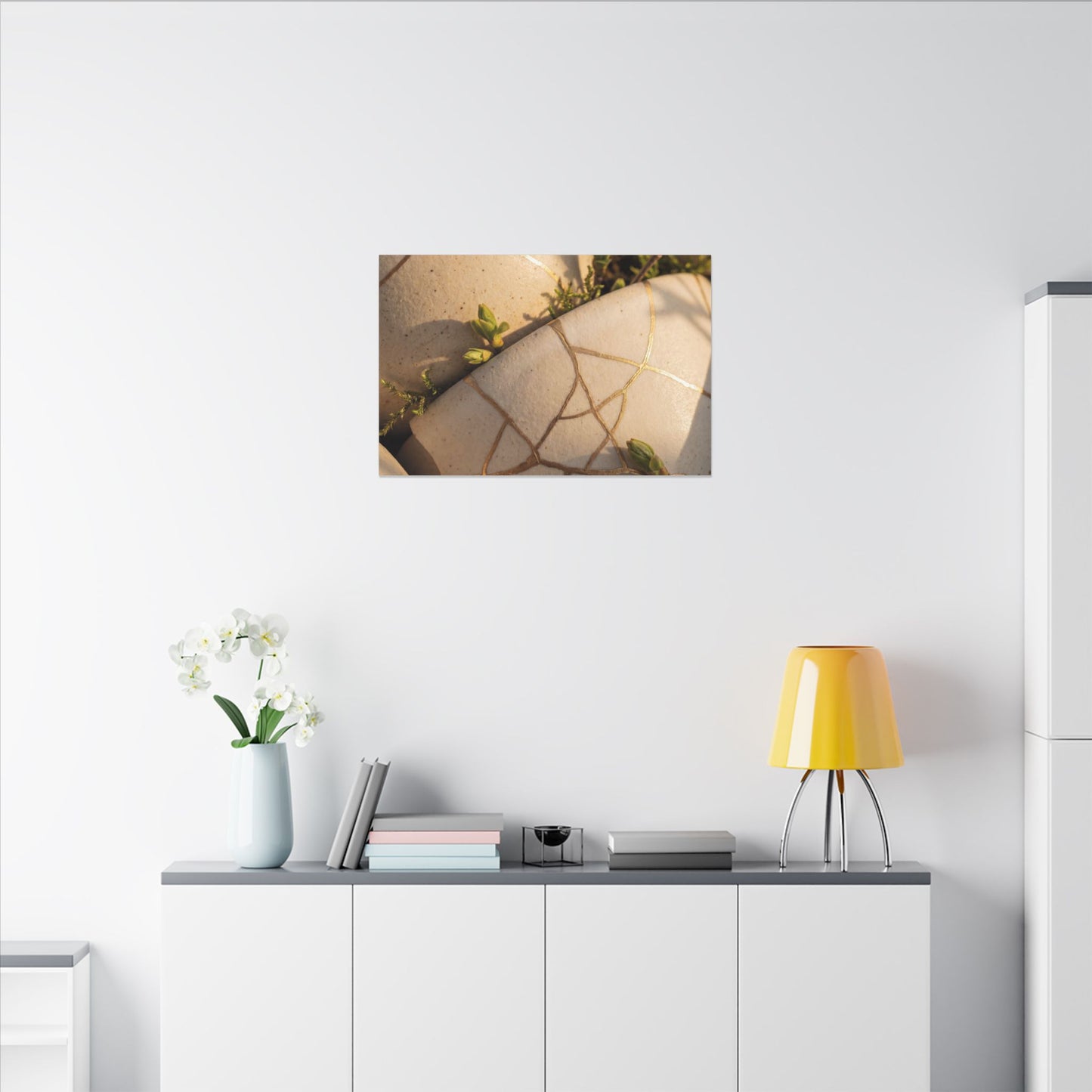 Spring Broken Pottery Gold Vein Canvas Art | Beautiful Decor