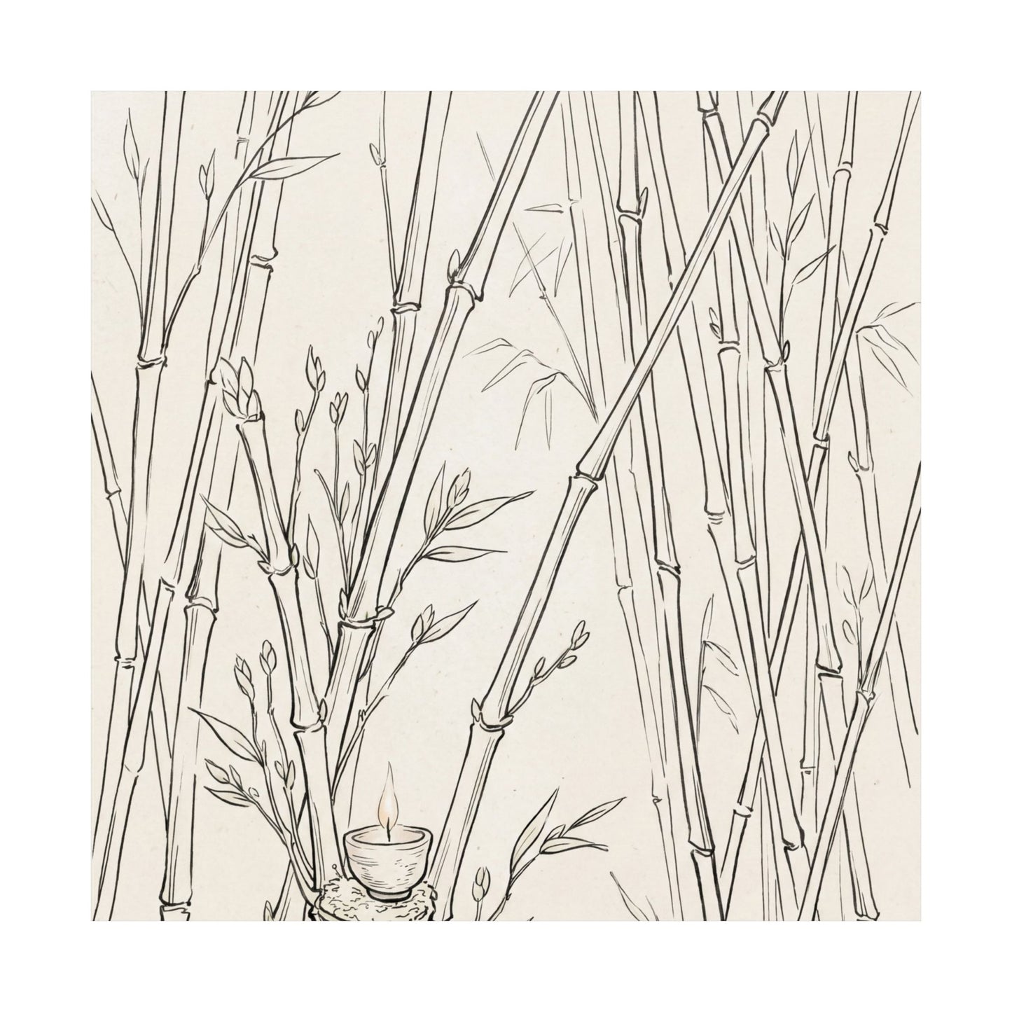 Bamboo Grove Wall Art Print | Spring Japandi Minimal Line Art