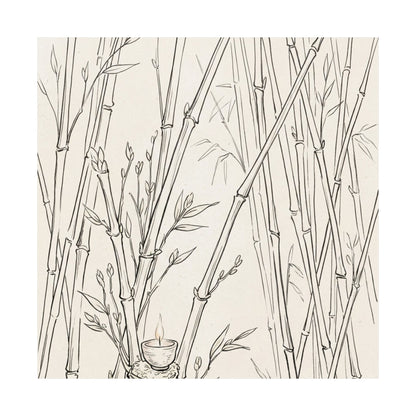 Bamboo Grove Wall Art Print | Spring Japandi Minimal Line Art