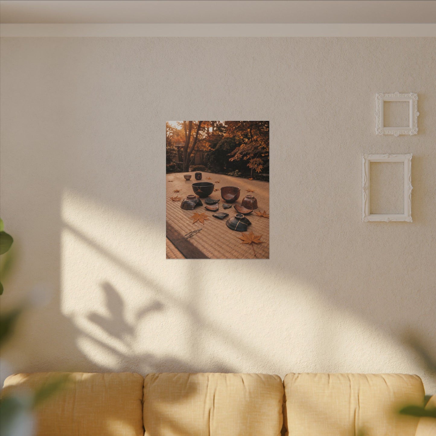 Golden Hour Tea Ceremony Canvas Art - Kintsugi Shibui