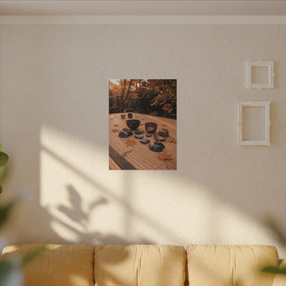 Golden Hour Tea Ceremony Canvas Art - Kintsugi Shibui