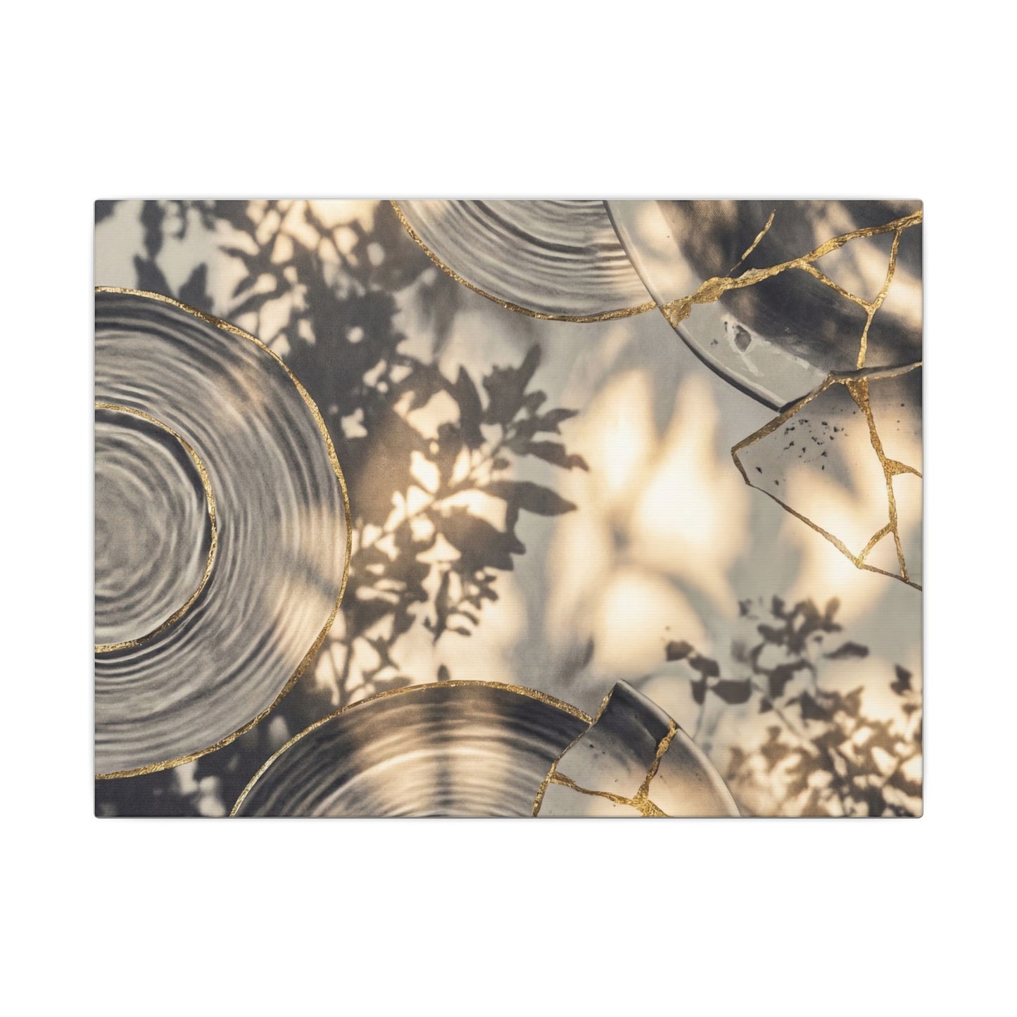 Healing Water Ripple Canvas Art - Gold Vein Kintsugi Art Print