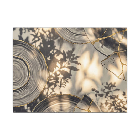 Healing Water Ripple Canvas Art - Gold Vein Kintsugi Art Print