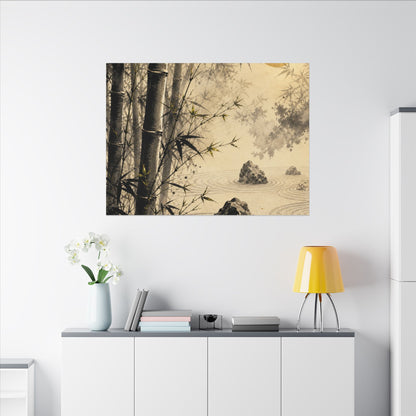 Peaceful Bamboo Grove Canvas Art - Karesansui Zen