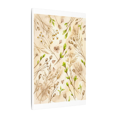 Spring Dried Flowers Watercolor Canvas Art | Earthy Decor