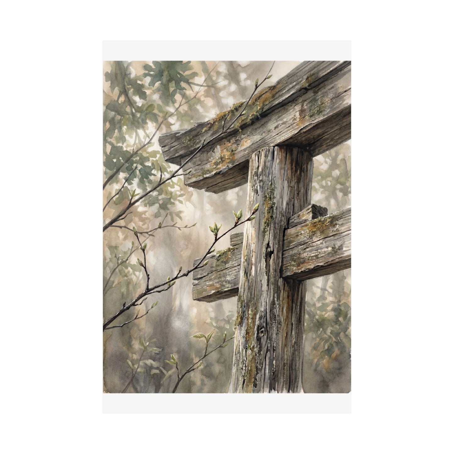 Torii Gate Spring Wall Art Print | Japandi Neutral Design