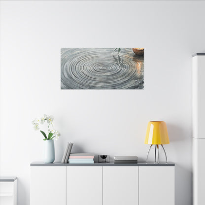 Water Ripple Sumi E Canvas Art | Calm Zen Art