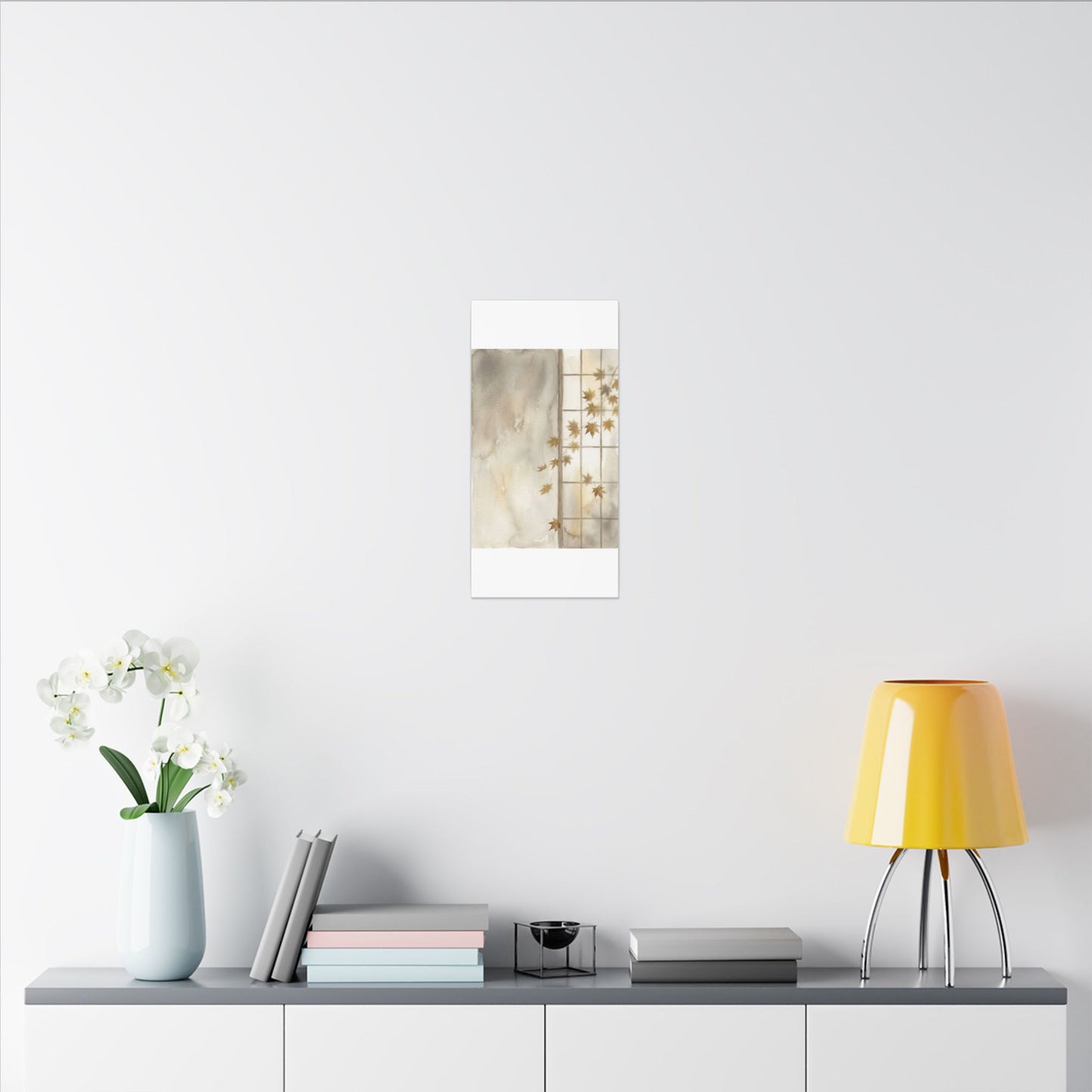 Warm Shoji Screen Canvas Art - Watercolor Japandi