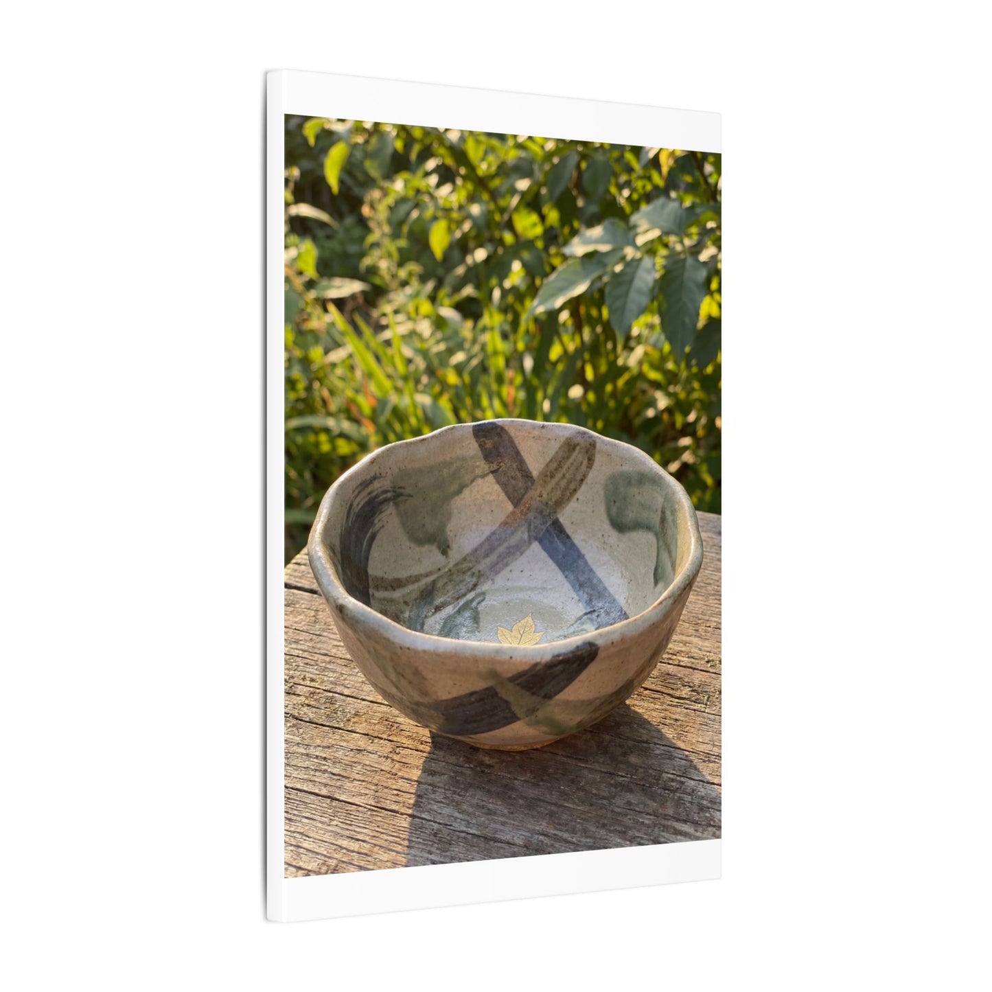 Earthy Ceramic Bowl Canvas Art - Japanese Pattern Japandi