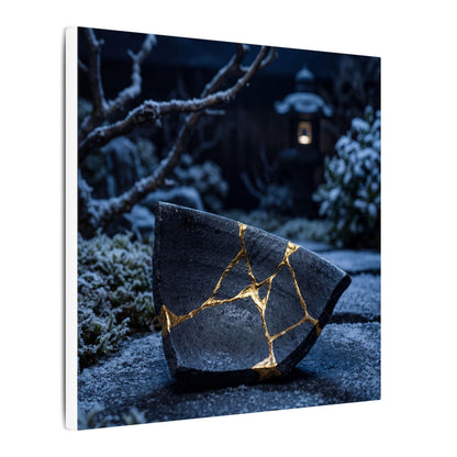 Moonlit Garden Winter Canvas Art | Kintsugi Artful Design