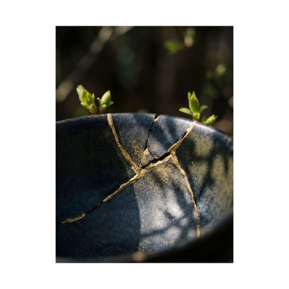 Spring Broken Pottery Shadow Zen Wall Art Print | Moody Decor