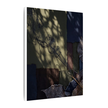 Ma Incense Smoke Canvas Art - Dark Japandi Dark Texture