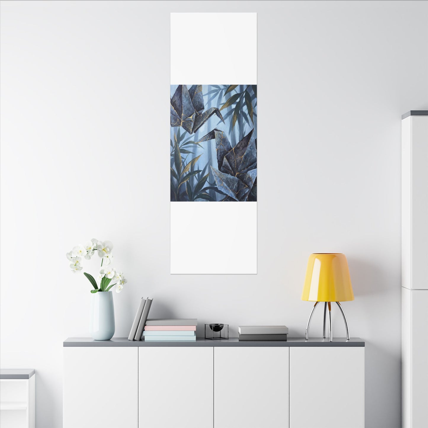 Paper Fold Canvas Art | Summer Kintsugi Crackle Gold Art