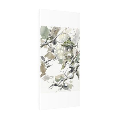 Elegant Stone Lantern Canvas Art - Watercolor Japandi