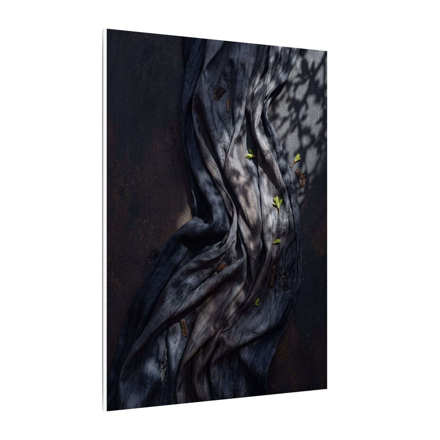 Seijaku Silk Drape Canvas Art - Dark Japandi Dark Texture