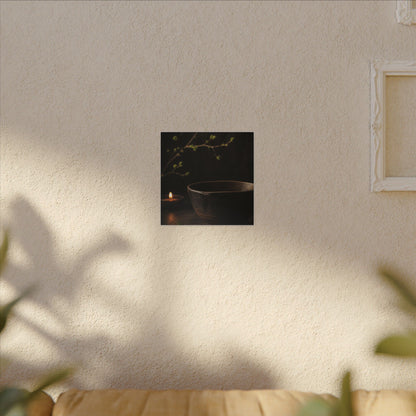 Moody Ceramic Bowl Canvas Art - Shadow Zen Dark Japandi