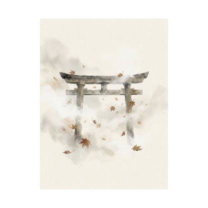 Calm Torii Gate Wall Art Print - Sumi E Zen