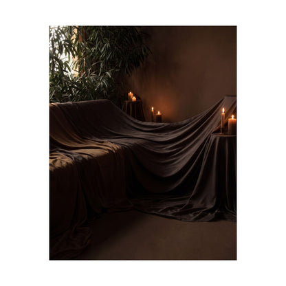 Candlelight Silk Drape Wall Art Print - Dark Japandi Ma