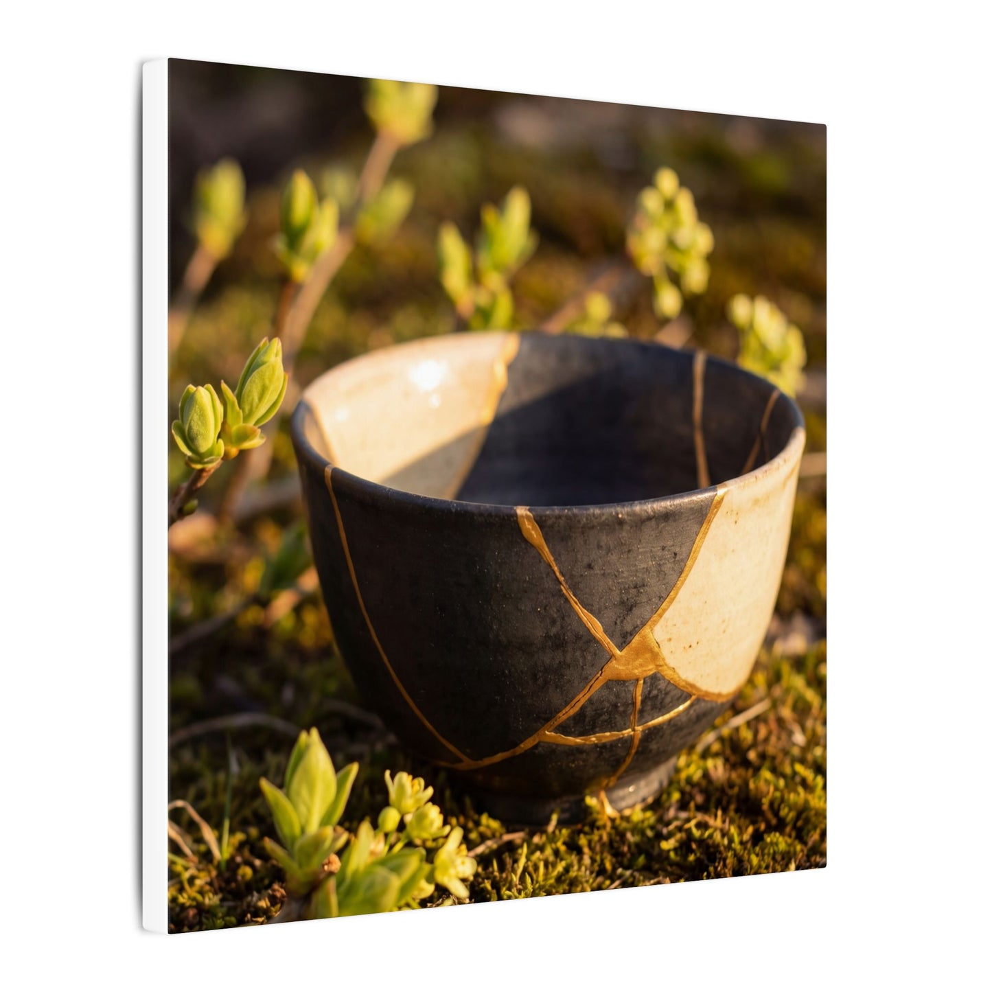 Seijaku Broken Pottery Canvas Art - Kintsugi Gold Repair