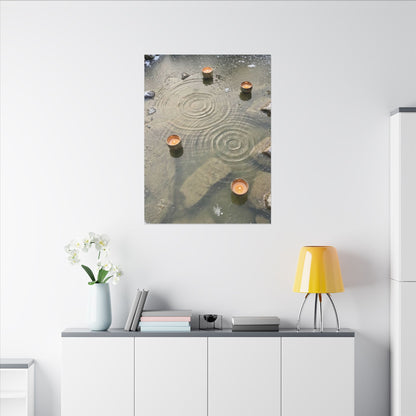 Water Ripple Canvas Art | Winter Japandi Japanese Pattern Art