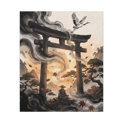Torii Gate Ukiyo E Inspired Canvas Art | Serene Zen Art