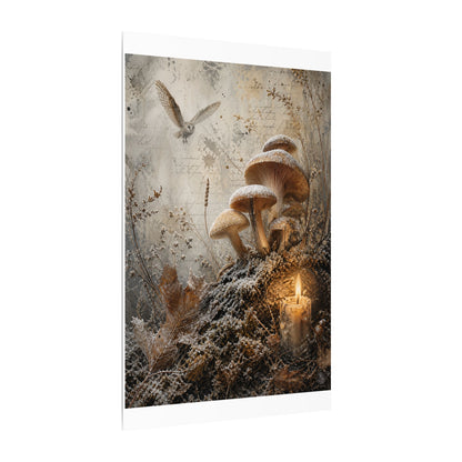 Wild Mushrooms Texture Canvas Art | Elegant Japandi Art
