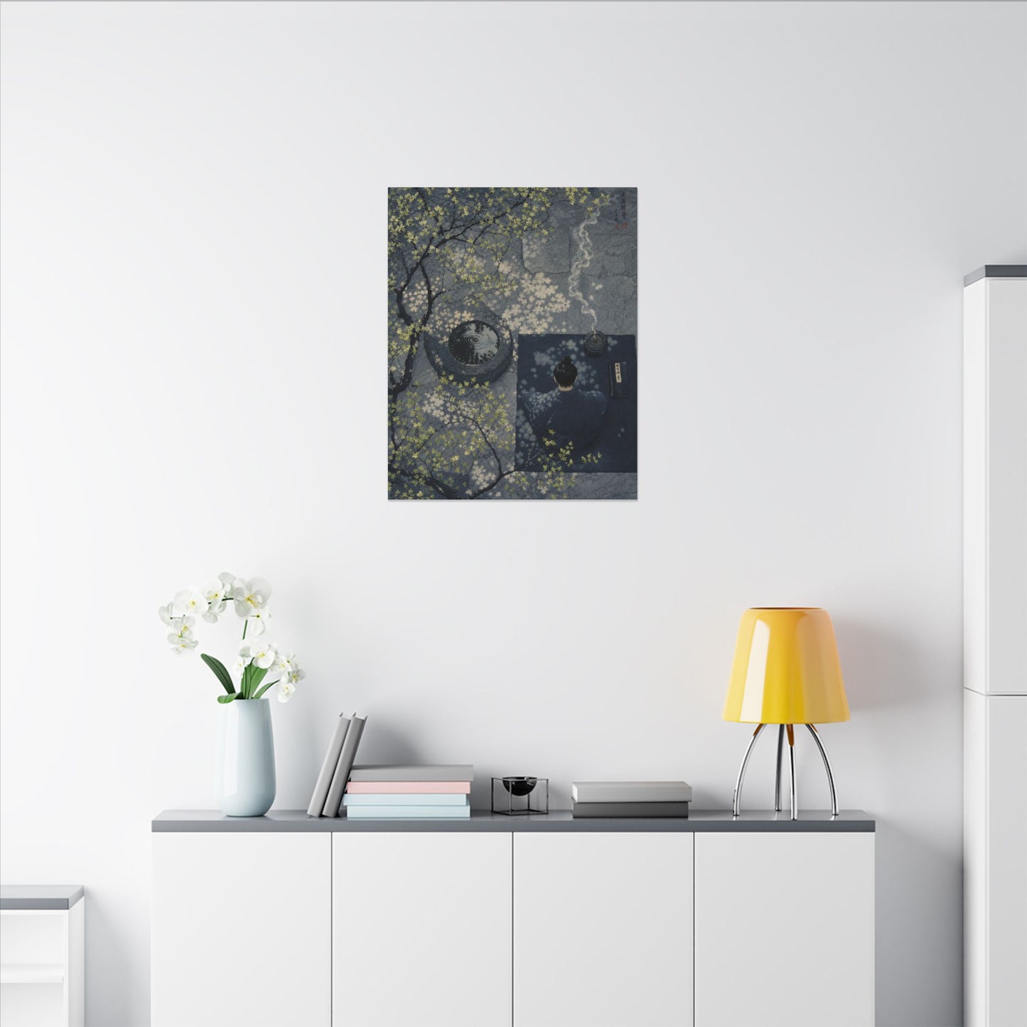 Spring Incense Smoke Ukiyo E Inspired Canvas Art | Tranquil Decor