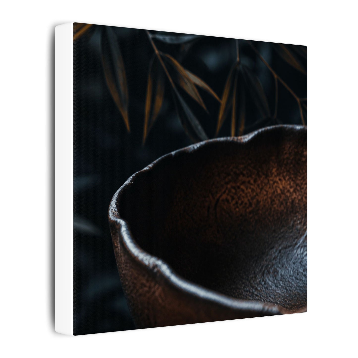 Luxurious Ceramic Bowl Canvas Art - Shadow Zen Dark Japandi