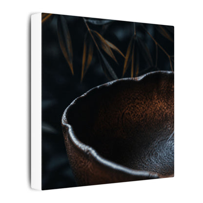 Luxurious Ceramic Bowl Canvas Art - Shadow Zen Dark Japandi